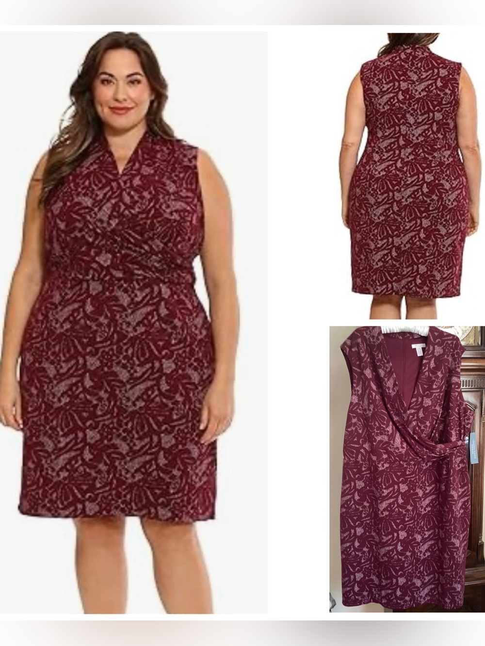 🍁 NWT London Times Sleeveless V-neck Sheath Dress Size 20W